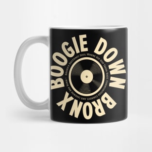 Boogie Down Bronx Hip Hop Logo - Vintage Vinyl Record Design Mug